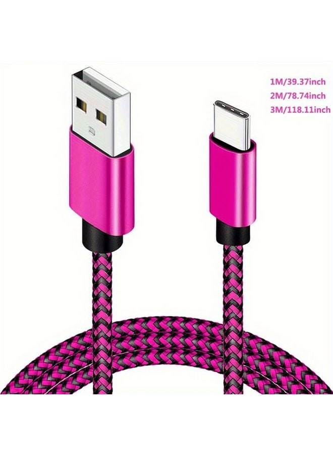 2 Pack Purple Nylon Braided USB C to USB C Cable 3A Fast Charging 39 37 Inch - Image 3